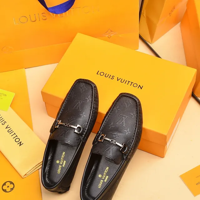 Louis Vuitton Horsebit Loafer أحذية لوفر سوداء جلد مونوغرام كواتد 3
