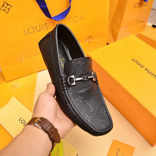 Louis Vuitton Horsebit Loafer أحذية لوفر سوداء جلد مونوغرام كواتد 6