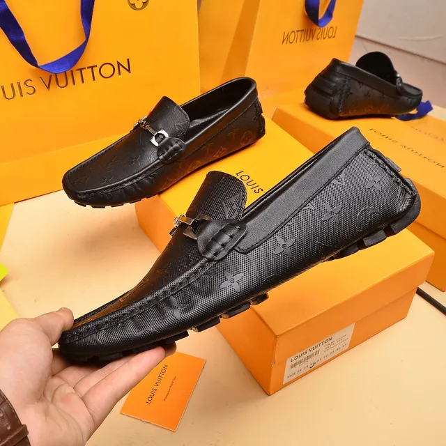 Louis Vuitton Horsebit Loafer أحذية لوفر سوداء جلد مونوغرام كواتد 7