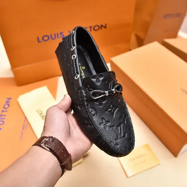 Mocassins Louis Vuitton Horsebit en cuir monogramme noir 6