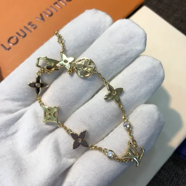 Louis Vuitton IDYLLÉ BLOSSOM 18K ذهب الماس لؤلؤ سوار 2