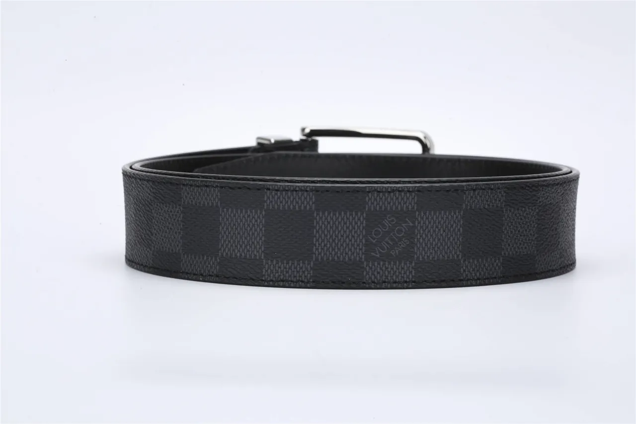 Cinturón de cuero reversible Louis Vuitton Initiales Damier Graphite 4
