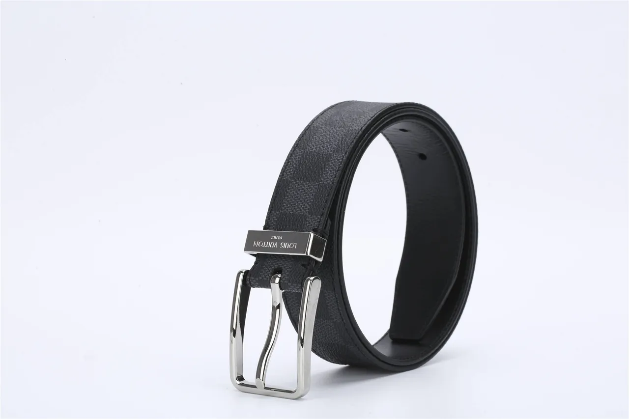 Cinturón de cuero reversible Louis Vuitton Initiales Damier Graphite 5