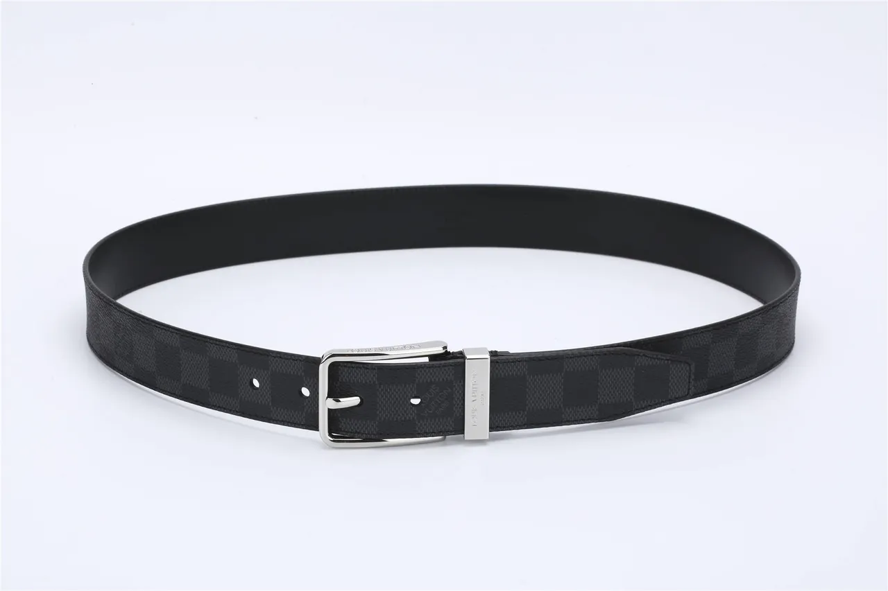 Cinturón de cuero reversible Louis Vuitton Initiales Damier Graphite 7