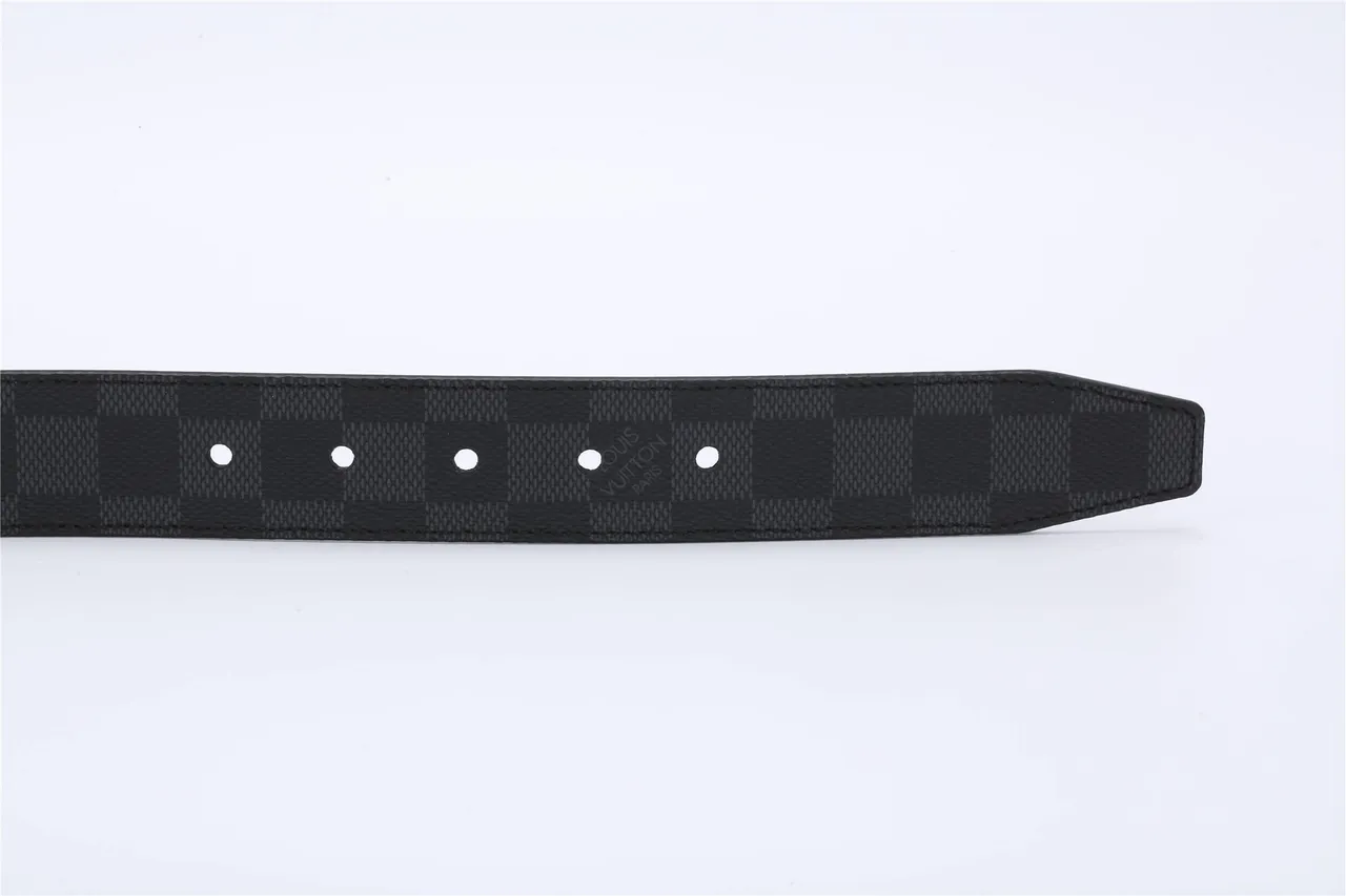 Cinturón de cuero reversible Louis Vuitton Initiales Damier Graphite 9