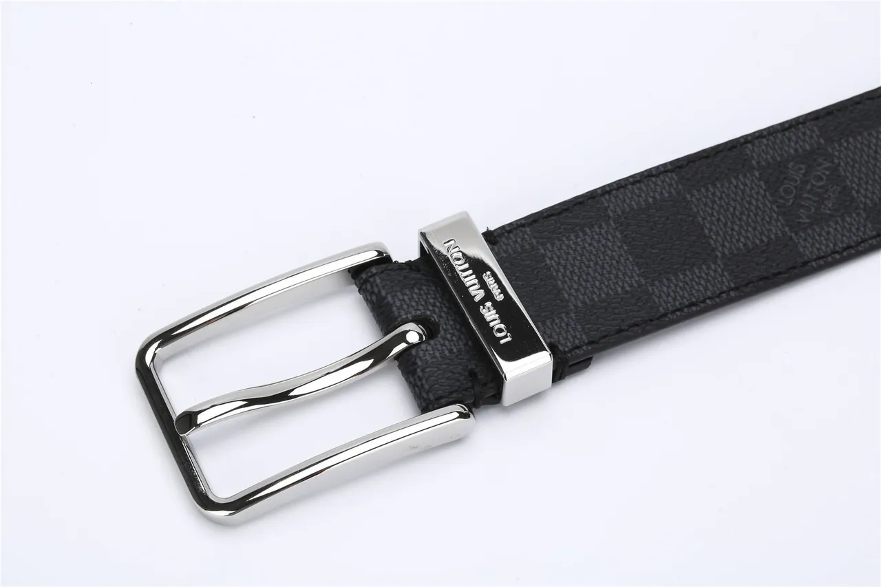 Cinturón de cuero reversible Louis Vuitton Initiales Damier Graphite 10