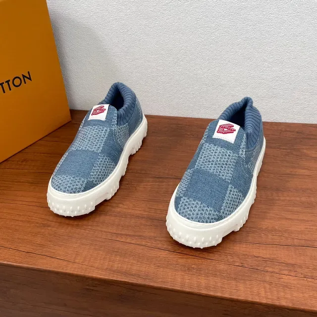 Louis Vuitton 针织 套脚 蓝色 格子 休闲运动鞋 2