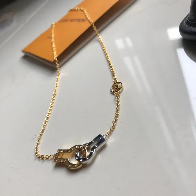 Collier Louis Vuitton Lock & Key Dual-Tone Or et Argent 6