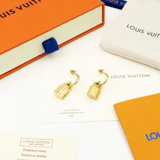 Brincos Louis Vuitton Lockit Padlock Dourado