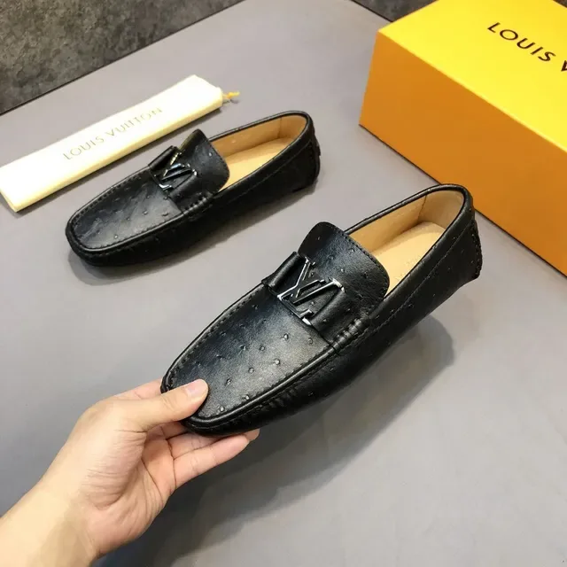 Louis Vuitton LV Buckle Loafer Cuir d'autruche Noir 2
