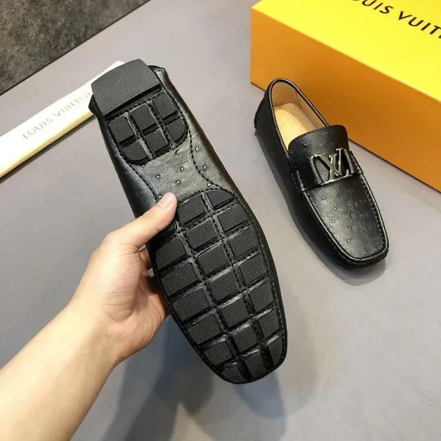 Louis Vuitton LV Buckle Loafer Cuir d'autruche Noir 6