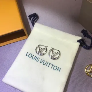 لويس فيتون LV دائري فضة ذهب دائري حلق مفتوح مونوغرام