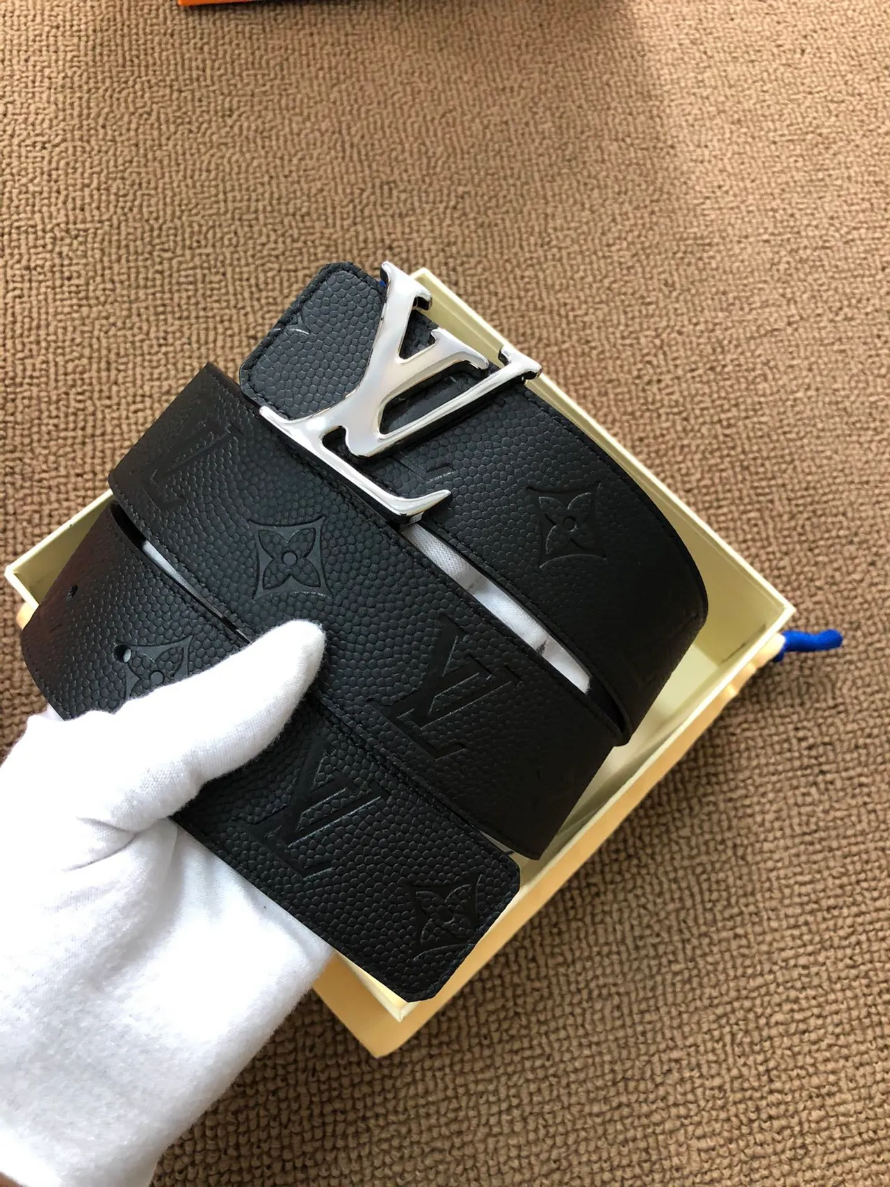 Louis Vuitton LV Initiales Black Leather Belt 4
