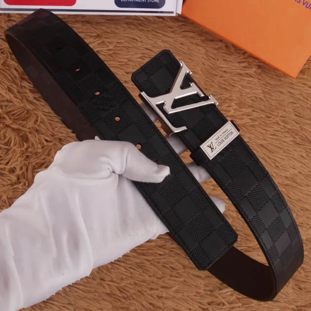 Louis Vuitton LV Initiales Black Monogram Leather Belt 8