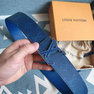 Louis Vuitton LV Initiales 蓝色印花皮带