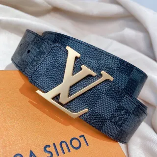 Louis Vuitton LV Initiales Damier Graphite চামড়ার বেল্ট