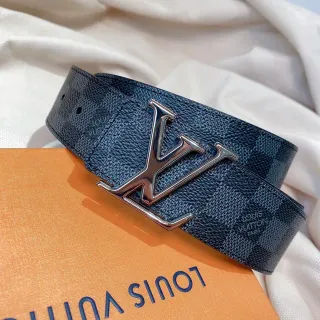 Louis Vuitton LV Initiales Damier Graphite चमड़े का बेल्ट