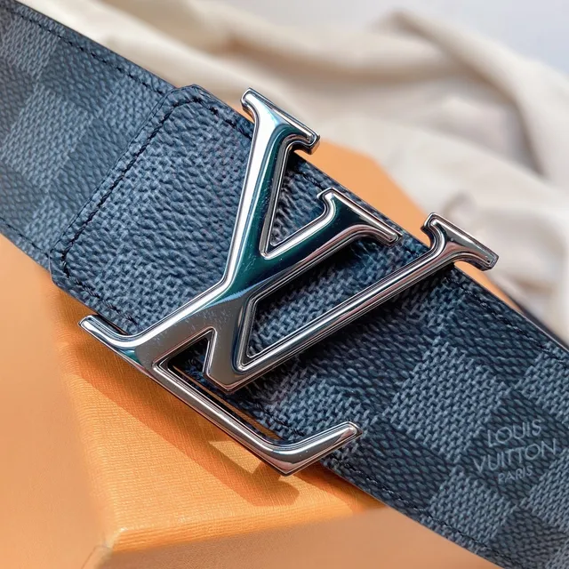 Louis Vuitton LV Initiales Damier Graphite Leather Belt 4