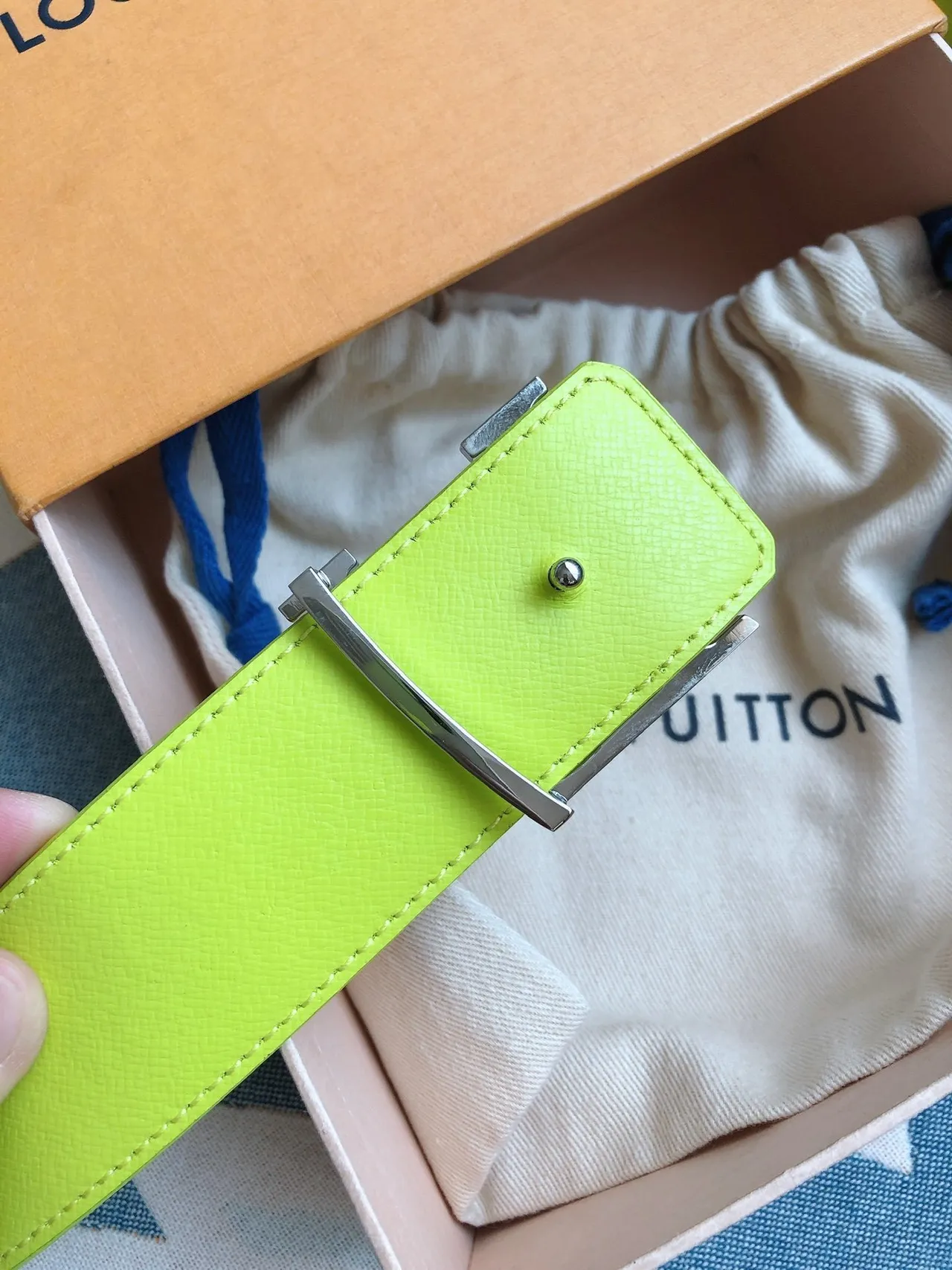 Louis Vuitton LV Initiales أصفر ليم Monogram حزام جلد 6