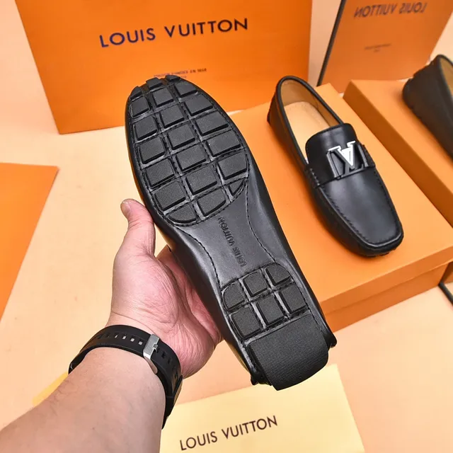 Louis Vuitton LV Loafer Black Leather Square Toe Loafer 4