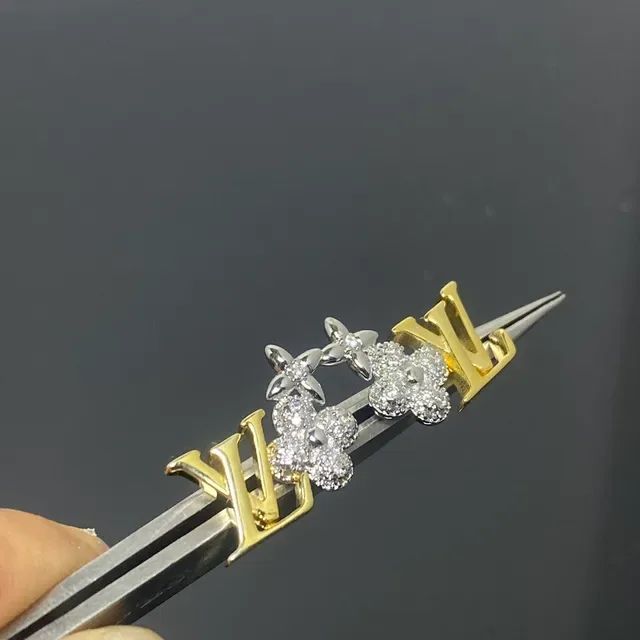 Louis Vuitton LV Monogram Floral Pavé Earrings 2