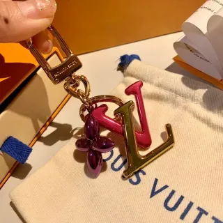 Louis Vuitton LV Monogram Flower Charm Pink Gold Metallic Crossbody Bag