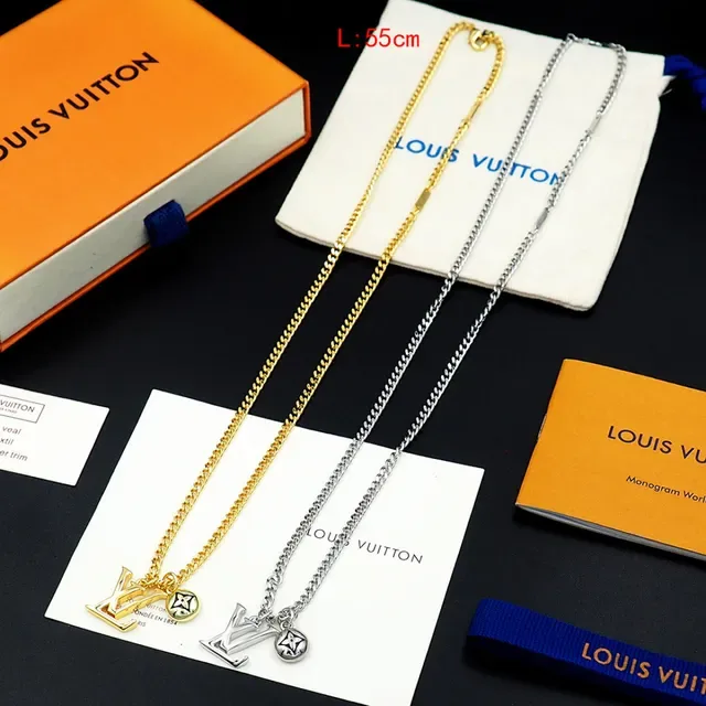 Louis Vuitton LV Sailor Pendant Silver-Tone Chain Necklace 11