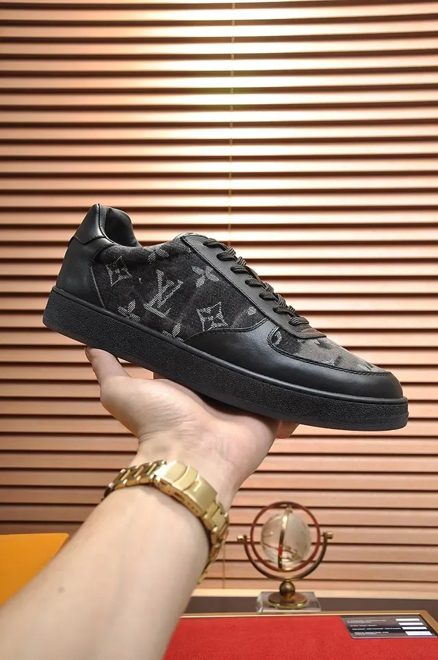 Louis Vuitton LV Trainer Black Gray Monogram-Print Textile Smooth Leather Overlays Lifestyle Sneakers 7