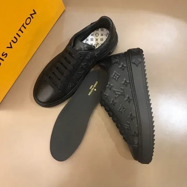Louis Vuitton LV Trainer Black Monogram-Embossed Leather Low-Top Platform Lifestyle Sneakers 2