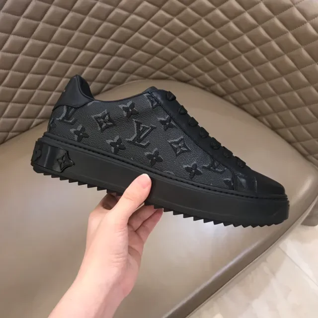 Louis Vuitton LV Trainer Black Monogram-Embossed Leather Low-Top Platform Lifestyle Sneakers 7
