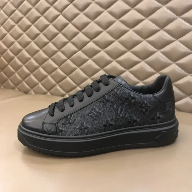 Louis Vuitton LV Trainer Black Monogram-Embossed Leather Low-Top Platform Lifestyle Sneakers 8