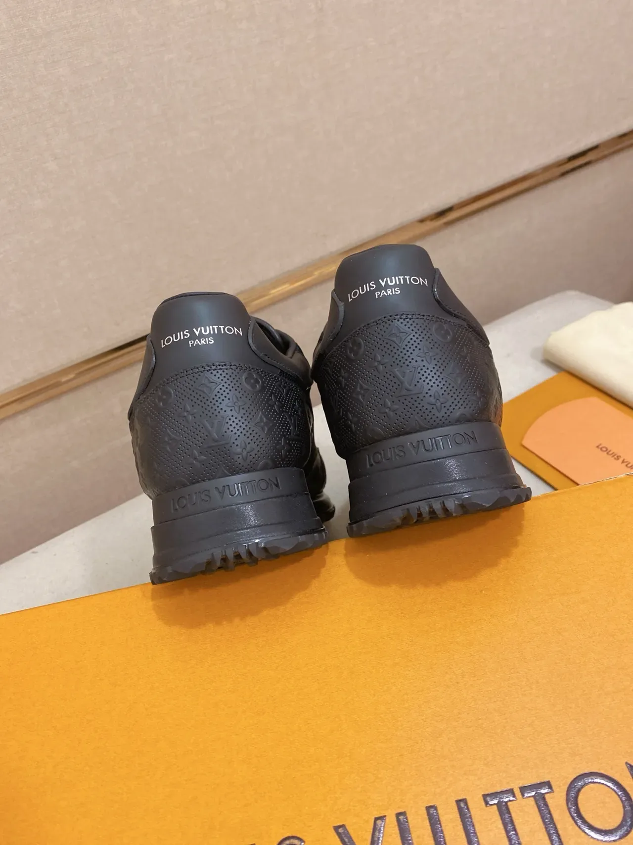 Louis Vuitton LV Trainer Black Monogram-Embossed Mesh-Paneled Lifestyle Sneakers 3