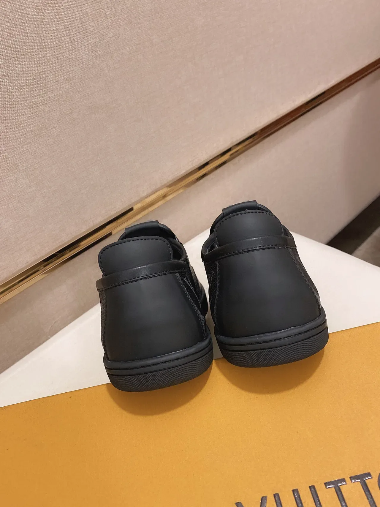 Louis Vuitton LV Trainer Black Monogram Leather Elastic Side Gusset Lifestyle Sneakers 3