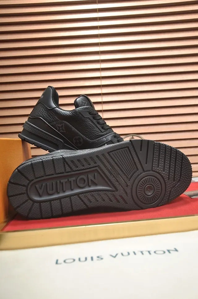 Louis Vuitton LV Trainer Black Monogrammed Leather Chunky Sole Lifestyle Sneakers 3