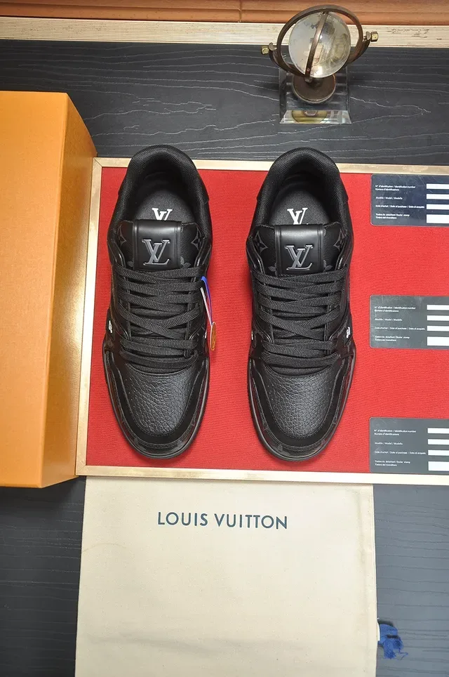 Louis Vuitton LV Trainer Black Monogrammed Leather Chunky Sole Lifestyle Sneakers 5