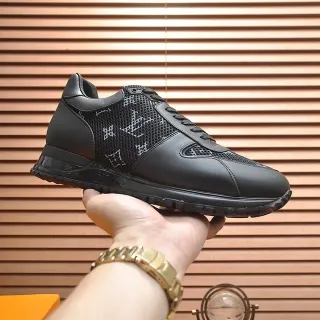 Louis Vuitton LV Trainer Sneakers Lifestyle Negras Monogrammed Mesh Leather Overlays