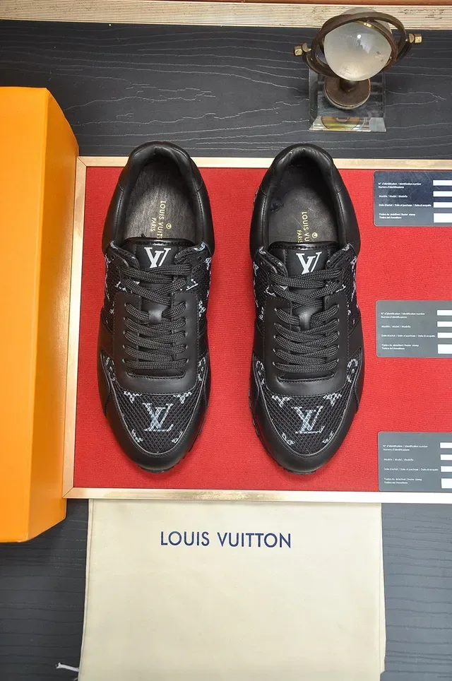 Louis Vuitton LV Trainer Black Monogrammed Mesh Leather Overlays Lifestyle Sneakers 2