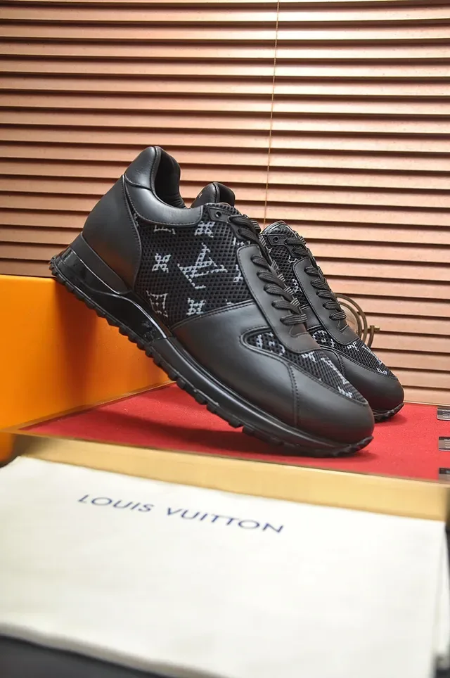 Louis Vuitton LV Trainer Black Monogrammed Mesh Leather Overlays Lifestyle Sneakers 3