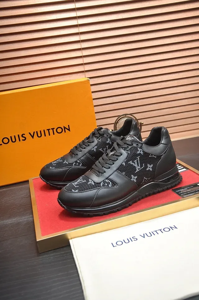 Louis Vuitton LV Trainer Black Monogrammed Mesh Leather Overlays Lifestyle Sneakers 4