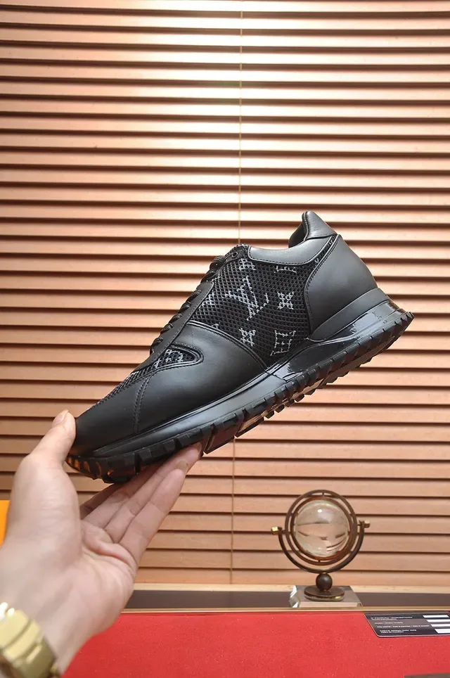 Louis Vuitton LV Trainer Black Monogrammed Mesh Leather Overlays Lifestyle Sneakers 5
