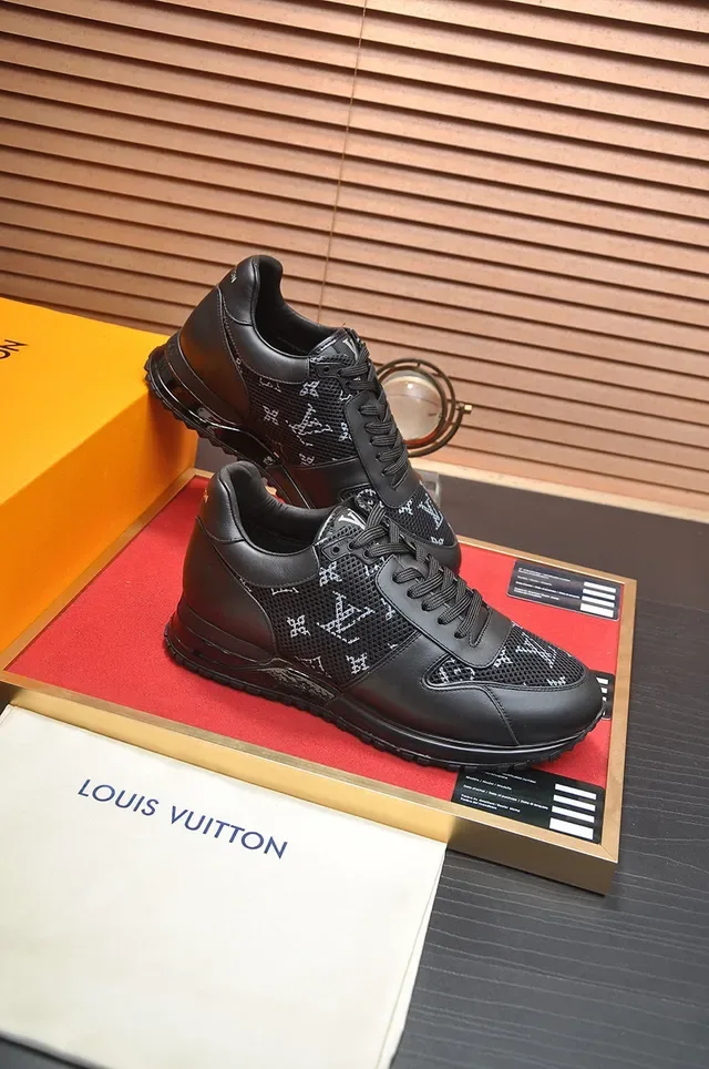 Louis Vuitton LV Trainer Black Monogrammed Mesh Leather Overlays Lifestyle Sneakers 6