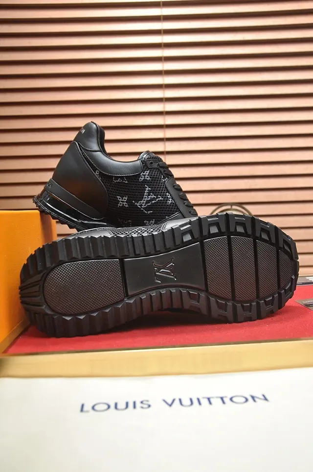 Louis Vuitton LV Trainer Black Monogrammed Mesh Leather Overlays Lifestyle Sneakers 7