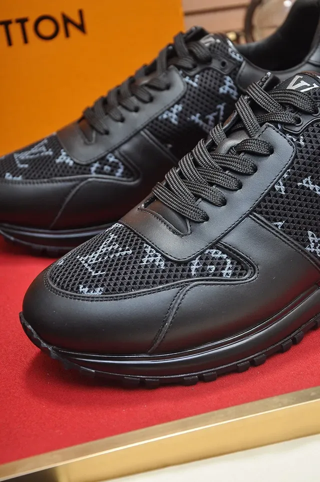 Louis Vuitton LV Trainer Black Monogrammed Mesh Leather Overlays Lifestyle Sneakers 8