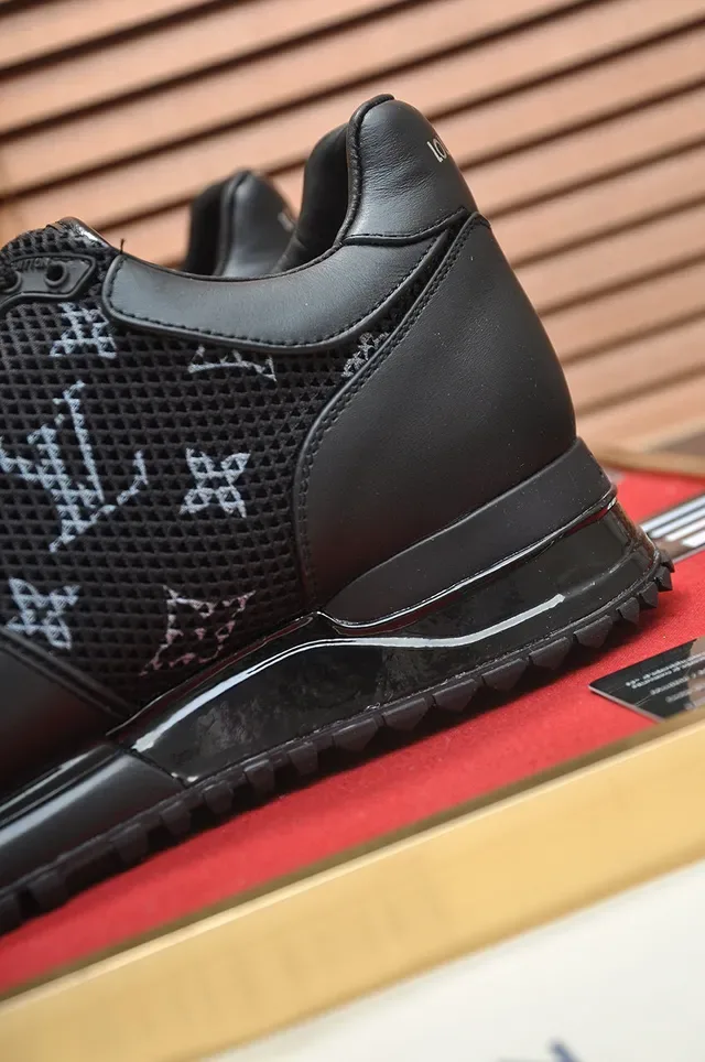 Louis Vuitton LV Trainer Black Monogrammed Mesh Leather Overlays Lifestyle Sneakers 9