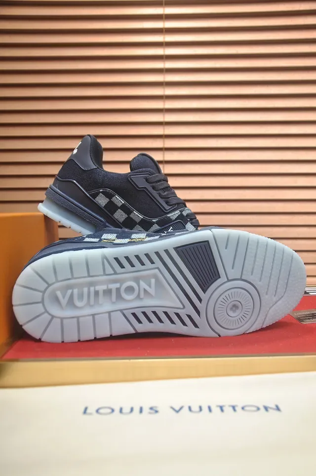 Louis Vuitton LV Trainer Black White Checkerboard Monogram Upper Logo Plaque Strap Lifestyle Sneakers 3