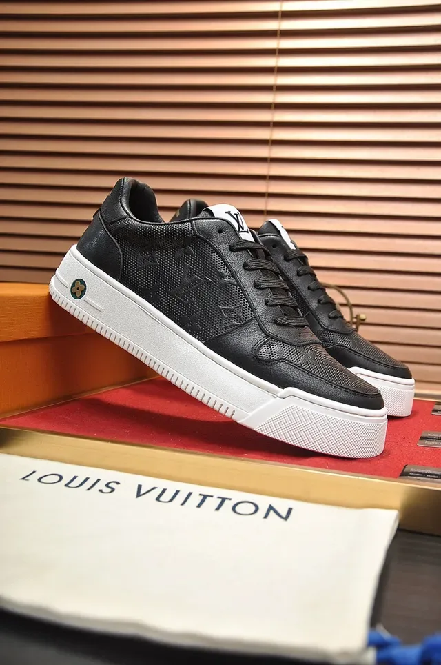 Louis Vuitton LV Trainer Black White Embossed Monogram Perforated Leather Lifestyle Sneakers 7
