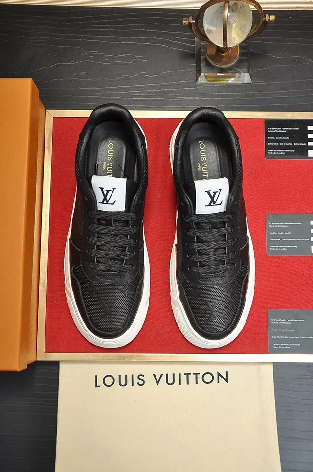 Louis Vuitton LV Trainer Black White Embossed Monogram Perforated Leather Lifestyle Sneakers 8
