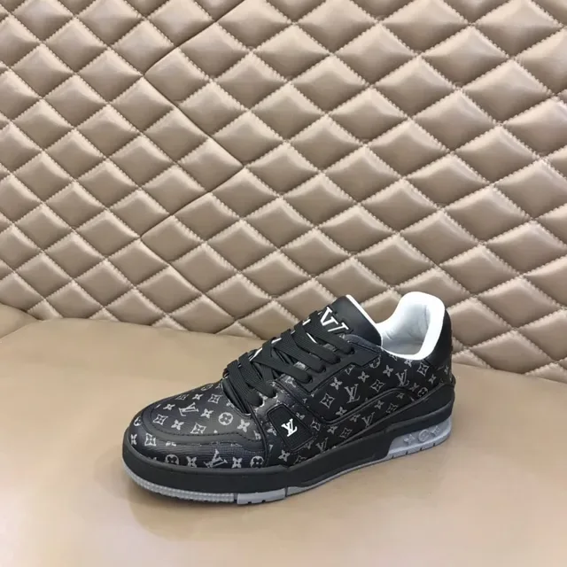 Louis Vuitton LV Trainer Black White Monogram-Printed Upper Layered Chunky Sole Lifestyle Sneakers 6
