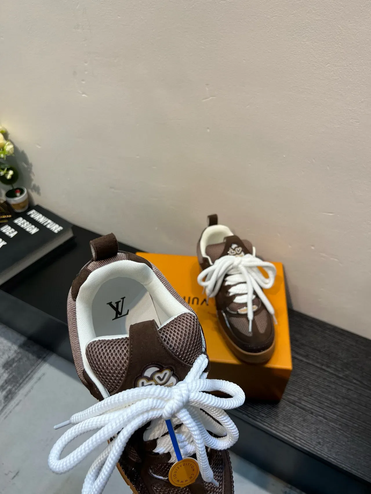 路易威登 LV 训练鞋 棕色米色 混合材质鞋面 厚底分层中底 生活方式运动鞋 7
