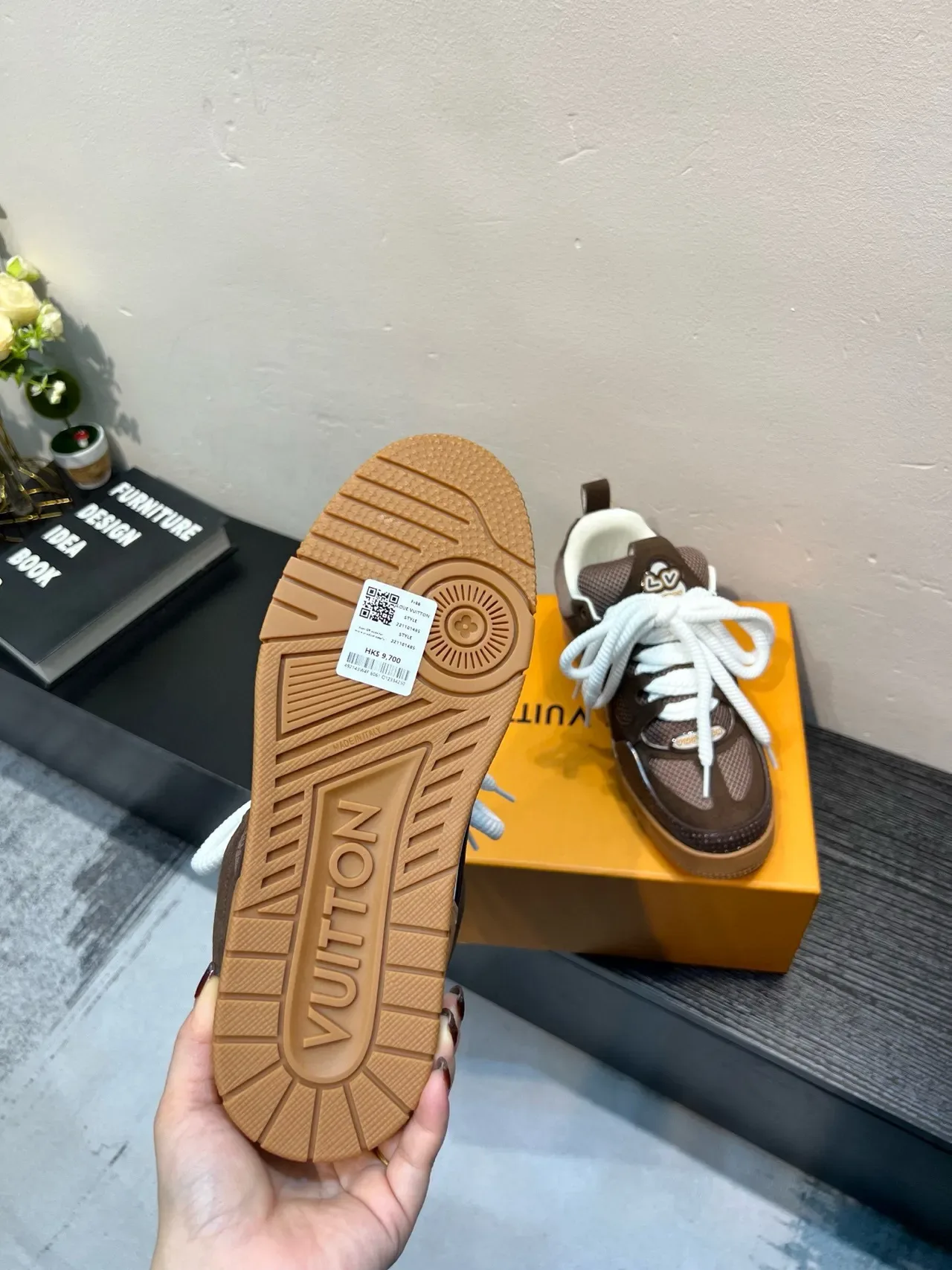 路易威登 LV 训练鞋 棕色米色 混合材质鞋面 厚底分层中底 生活方式运动鞋 9